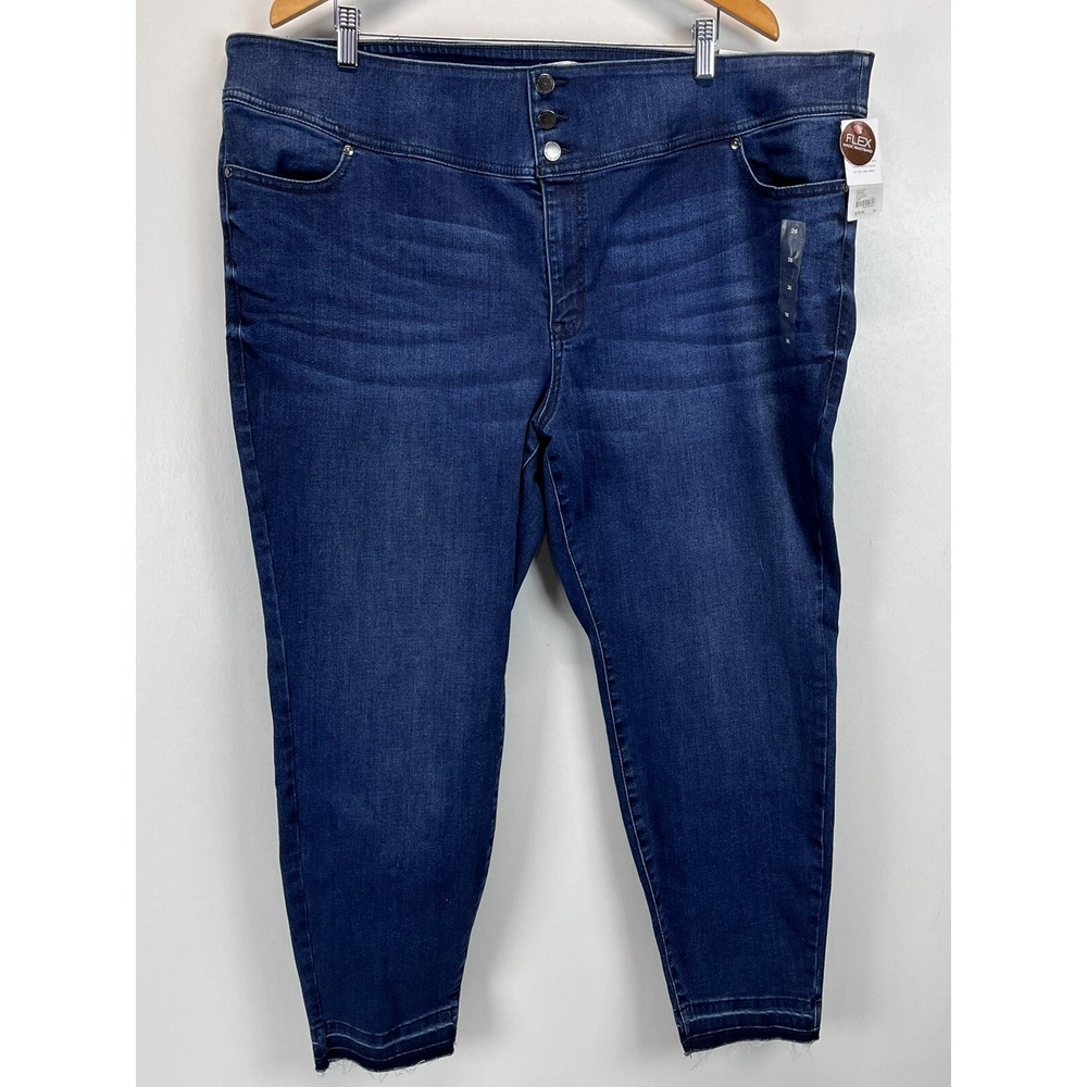 Womens Lane Bryant High Rise Jegging Jeans Sz 26 Plus NWT Raw Hem